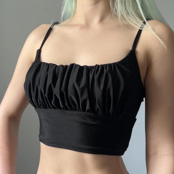 Black ruched going out tank top - Picture 6 of 7